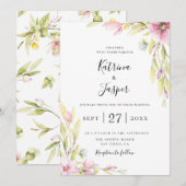 Chique zomer Wildbloemen bruiloft uitnodiging (Voorkant / Achterkant)