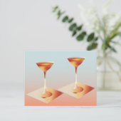 Chique zomercocktail briefkaart (Staand voorkant)