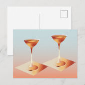 Chique zomercocktail briefkaart (Voorkant / Achterkant)