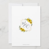 Chique Zonnebloem Bloemen Goud Geometrische Bruilo Kaart (Achterkant)