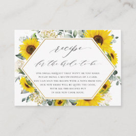 Chique Zonnebloem Bloemen Recept voor de bruid te Informatiekaartje