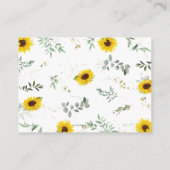 Chique Zonnebloem Olifant Baby shower Luier Raffle Informatiekaartje (Achterkant)