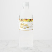 Chique Zonnebloem Pompoen Olifant Baby shower Favo Waterfles Etiket (Voorkant)