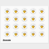 Chique Zonnebloem Rozen Bruiloft Adres Envelop Afd Ronde Sticker (Vel)