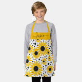 Chique zonnebloem script naam schort (Gedragen)