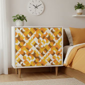 Chique Zonnige Gele Oranje Bruine Cirkels Kunst Pa Tissuepapier