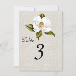 Chique zuidelijke magnolia's Ontvangst Tafel Numme Kaart