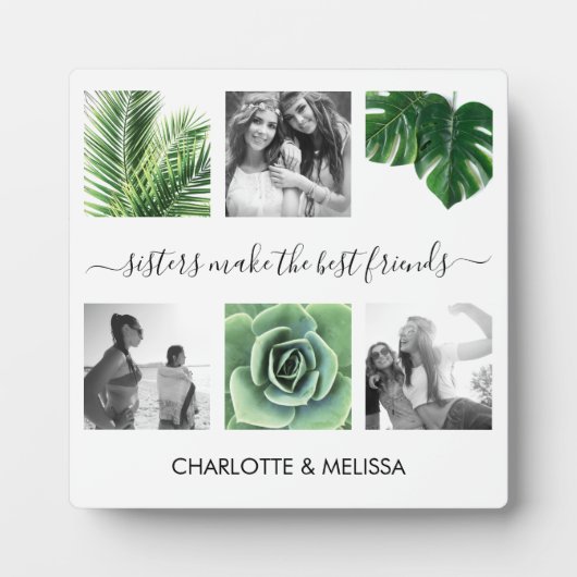 Chique zusters witte foto collage fotoplaat (Voorkant)