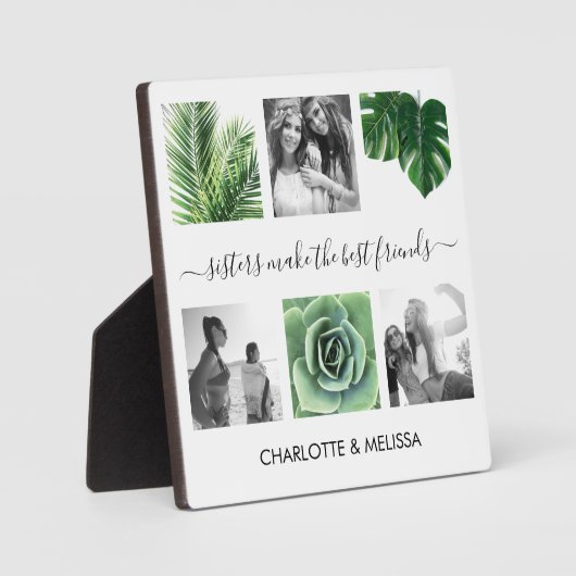 Chique zusters witte foto collage fotoplaat (Voorkant)