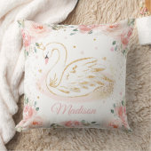 Chique zwaan prinses blush roze bloemenkwekerij kussen (Deken)