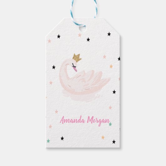 Chique Zwaan, Sterren, Prinses Cadeaulabel (Voorkant)