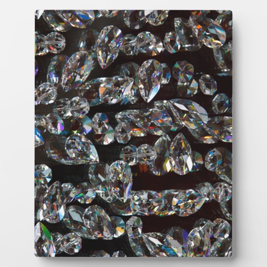 Chique Zwarde Diamant Kristal Abstract Patroon Cad Fotoplaat (Voorkant)