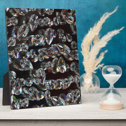 Chique Zwarde Diamant Kristal Abstract Patroon Cad Fotoplaat (Zijkant)