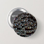 Chique Zwarde Diamant Kristal Abstract Patroon Cad Ronde Button 5,7 Cm (Voorkant /achterkant)