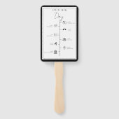 Chique zwart botanisch wapenschild Evenementen tij Handwaaier (Achterkant)