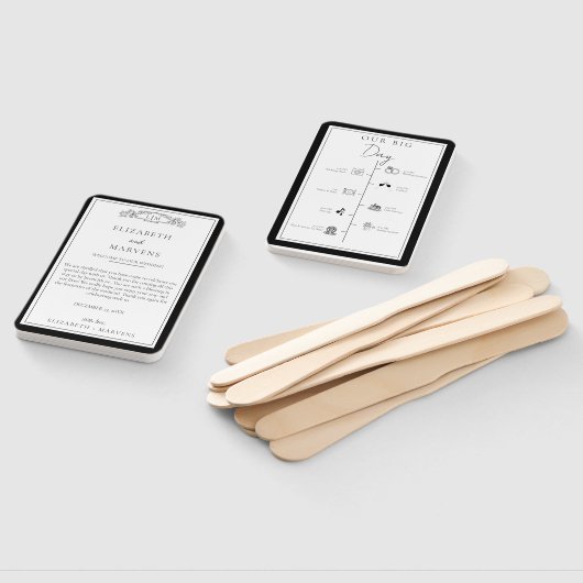 Chique zwart botanisch wapenschild Evenementen tij Handwaaier (Niet-gemonteerd)