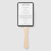 Chique zwart botanisch wapenschild Evenementen tij Handwaaier (Voorkant)