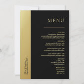 Chique zwart en glanzend gouden huwelijkstafel Men Kaart (Voorkant)