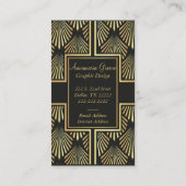 Chique zwart en goud Art Deco Visitekaartje (Achterkant)