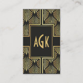 Chique zwart en goud Art Deco Visitekaartje (Voorkant)