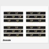 Chique zwart en goud confetti streep VIP Rechthoekige Sticker (Vel)