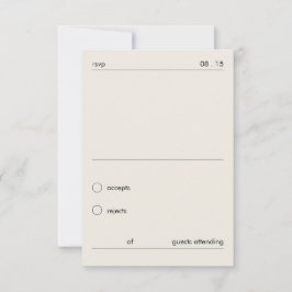 Chique Zwart en Ivoorkleurig Minimalistisch Trouw  RSVP Kaartje