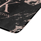 Chique zwart en Roos gouden folie marmer monogram Snijplank (Hoek)