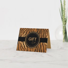 Chique Zwart en Tan Tiger Stripe Gift Kaart Houder