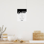 Chique Zwart en Wit Feest Drankmenu Poster (Keuken)