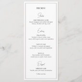 Chique Zwart en Wit Modern Huwelijk Menu (Voorkant)
