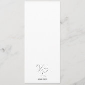 Chique Zwart en Wit Modern Huwelijk Menu (Achterkant)