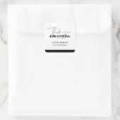 Chique Zwart en Wit Script Verjaardag Bedankt Vierkante Sticker (Tas)