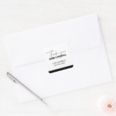 Chique Zwart en Wit Script Verjaardag Bedankt Vierkante Sticker (Envelop)