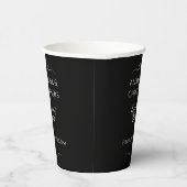 Chique Zwart en Wit Script Verlovingsfeest Papieren Bekers (Rechts)