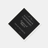 Chique Zwart en Wit Script Verlovingsfeest Servet (Hoek)