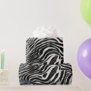 Chique Zwart en Wit Zebraprint Luxe Dier Cadeaupapier