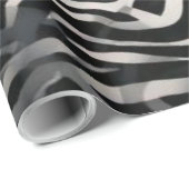 Chique Zwart en Wit Zebraprint Luxe Dier Cadeaupapier (Rol Hoek)