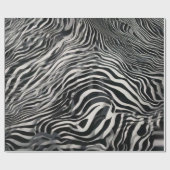 Chique Zwart en Wit Zebraprint Luxe Dier Cadeaupapier (Vlak)