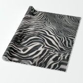 Chique Zwart en Wit Zebraprint Luxe Dier Cadeaupapier (Uitgerold)