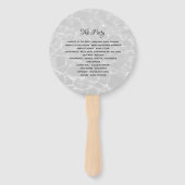 Chique zwart foto bruiloft programma handwaaier (Achterkant)