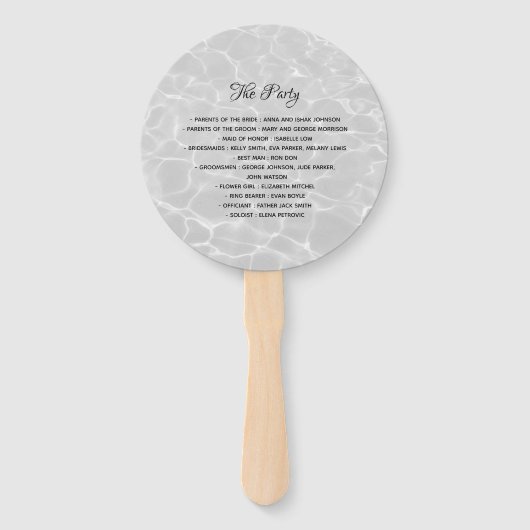 Chique zwart foto bruiloft programma handwaaier (Achterkant)