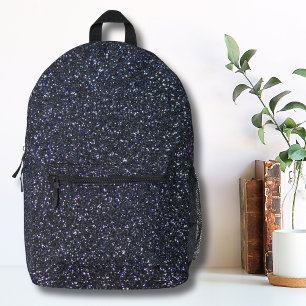 Chique zwart glitter sparkle bedrukte rugzak