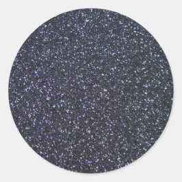 Chique zwart glitter sparkle ronde sticker