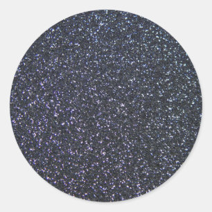 Chique zwart glitter sparkle ronde sticker
