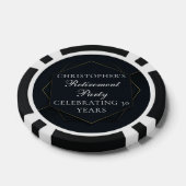 Chique Zwart Goud Aangepaste Pensioenfeest Poker Chips (Enkel)