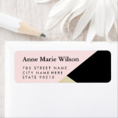 Chique Zwart Goud Abstract Adresetiketten Retour Etiket (Insitu)