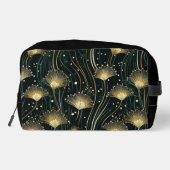 Chique zwart goud bloemenart deco toilettasje (Achterkant)