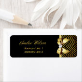 Chique zwart goud Chevrons Etiket (Insitu)