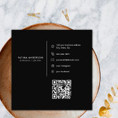 Chique Zwart Goud Diamant Initiaal F Monogram QR C Vierkante Visitekaartje