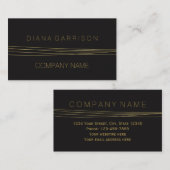 Chique Zwart Goud Elegant Abstract Visitekaartje (Voorkant / Achterkant)
